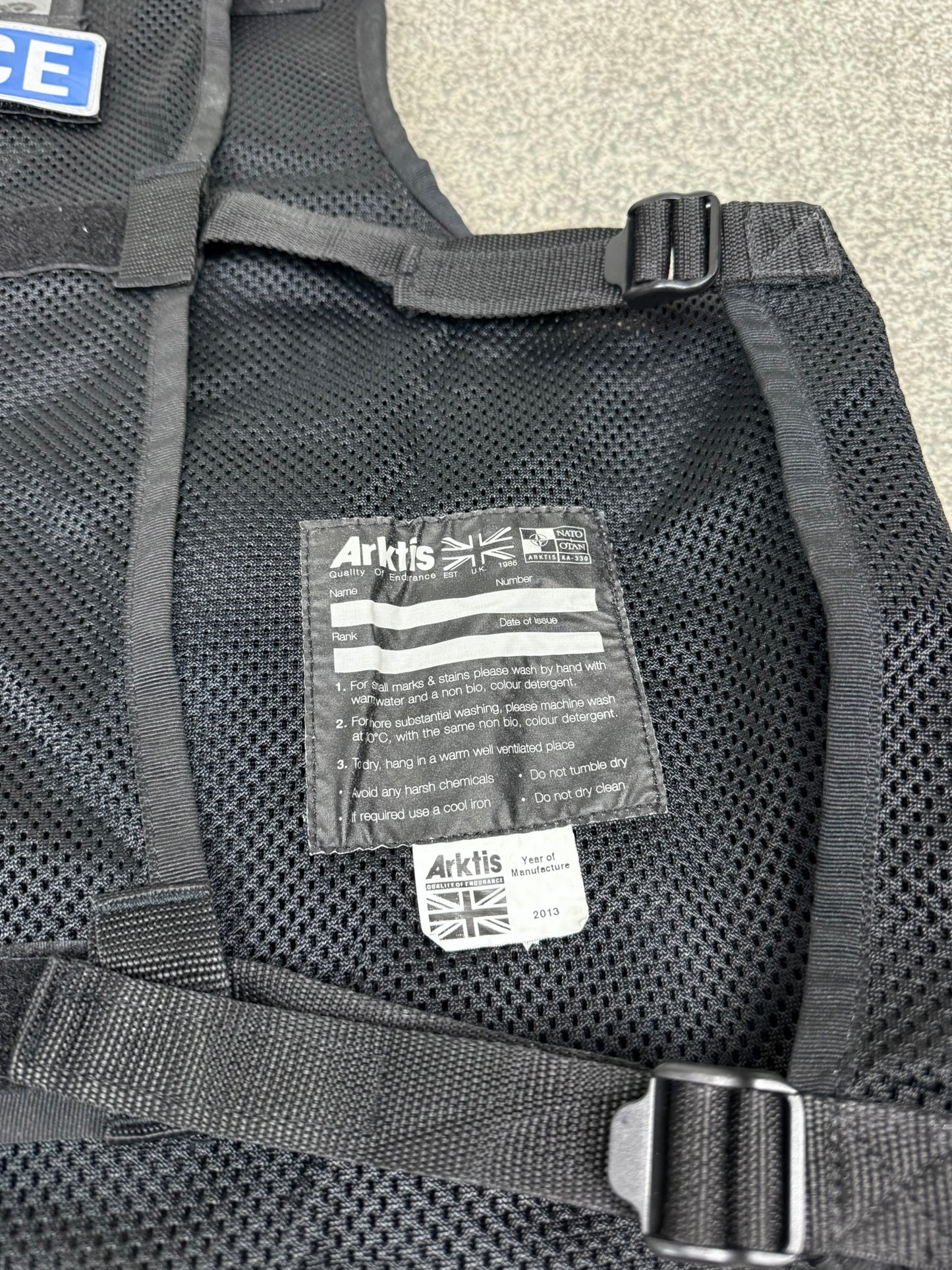 Ex Essex Police Black Arktis Tactical Utility Vest & Pouches Security Airsoft - Medium