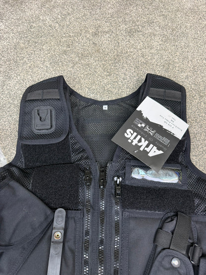 NEW Arktis Vest Black Tactical Utility Vest & Pouches Security Airsoft - Medium