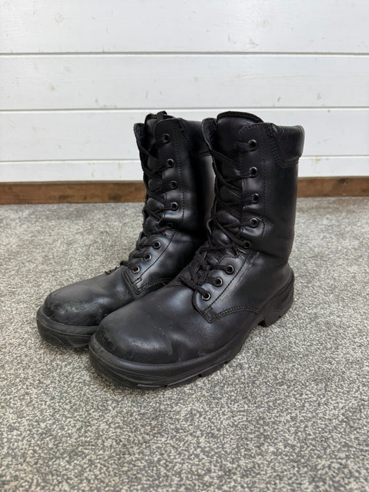 Ex Police Black Leather Boots Bata Industrials Safety Steel Toe UK 9