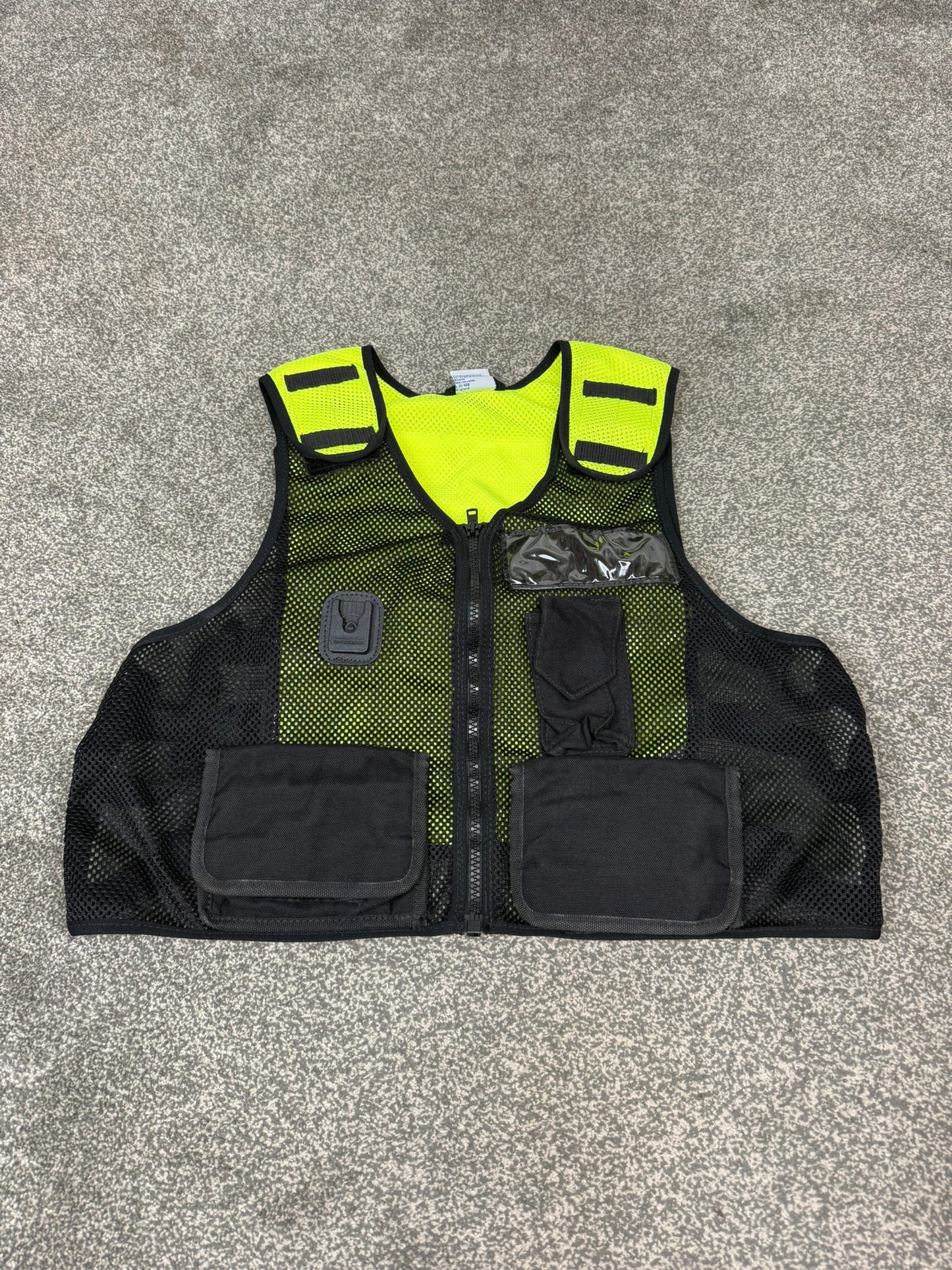 Ex Police Black & Yellow Mesh Vest Event Marshall Security SIA