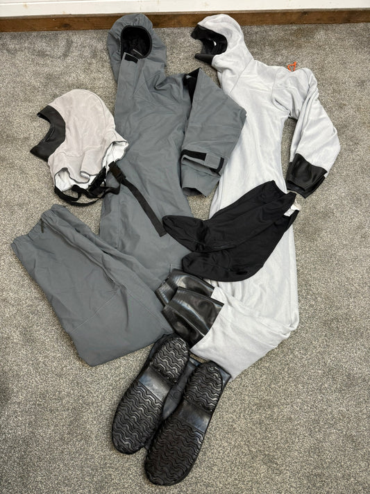 Ex Police Remploy CBRN Coverall Overall Suit x2 Boots Hood & Socks 180/100