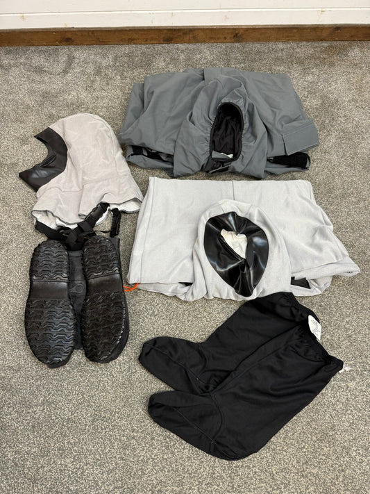 Ex Police Remploy CBRN Coverall Overall Suit x2 Boots Hood & Socks 180/100