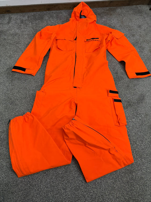 Ex Police Orange Remploy CBRN Peeler Waterproof Coverall Overall Suit 180/100