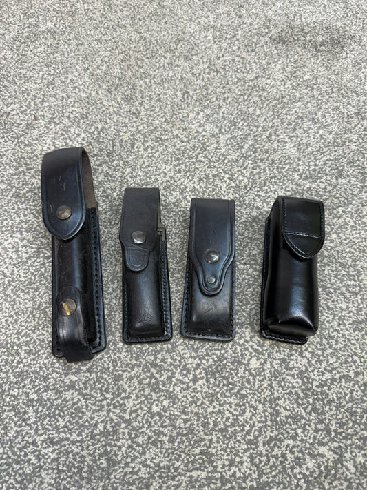 4x Ex Police PWL Leather Pouches Belt Pouch JOB LOT Airsoft