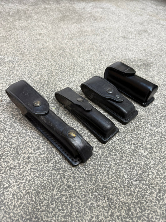 4x Ex Police PWL Leather Pouches Belt Pouch JOB LOT Airsoft
