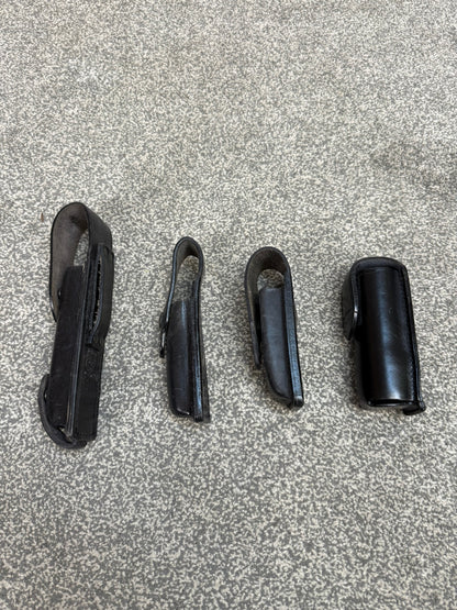4x Ex Police PWL Leather Pouches Belt Pouch JOB LOT Airsoft