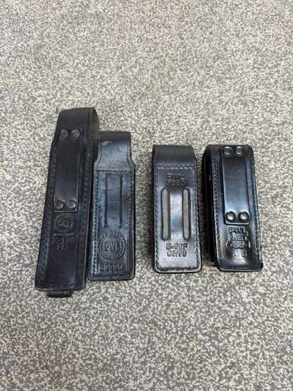 4x Ex Police PWL Leather Pouches Belt Pouch JOB LOT Airsoft