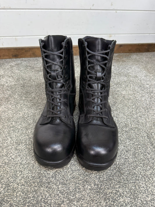 Ex Police Magnum Elite Shield Combat Boots Black Leather UK 8 Security Work Boot