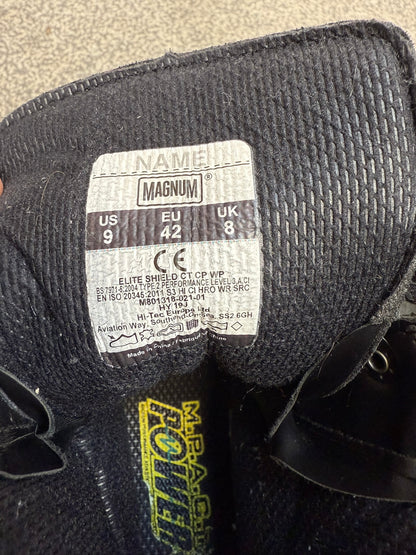 Ex Police Magnum Elite Shield Combat Boots Black Leather UK 8 Security Work Boot