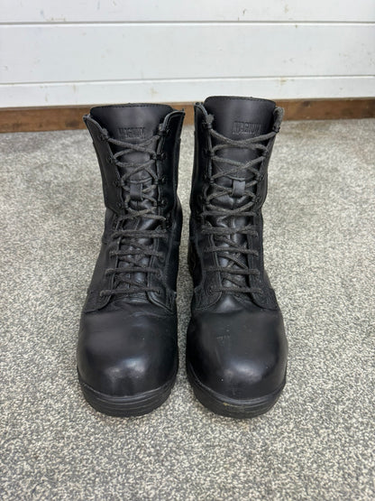 Ex Police Magnum Elite Shield Combat Boots Black Leather UK 8 Security Work Boot