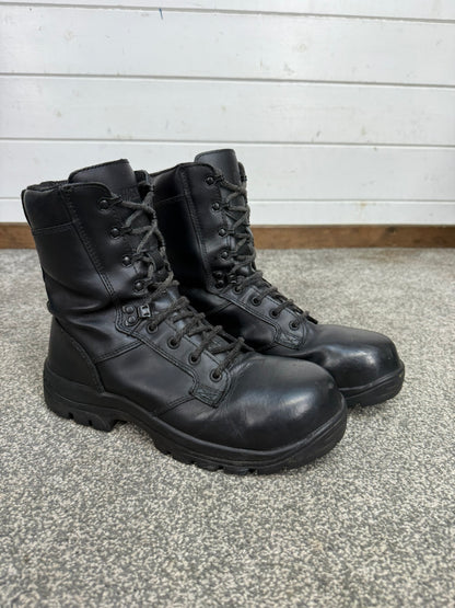 Ex Police Magnum Elite Shield Combat Boots Black Leather UK 8 Security Work Boot
