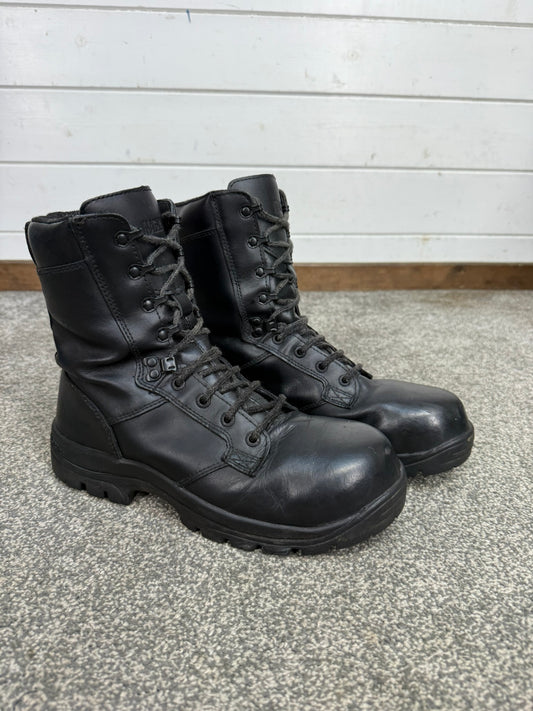 Ex Police Magnum Elite Shield Combat Boots Black Leather UK 8 Security Work Boot