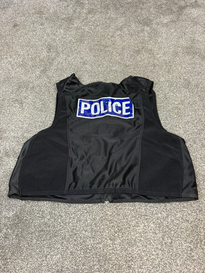 Ex Police Black Tactical Utility Vest Firearms Taser BADGED - X Large