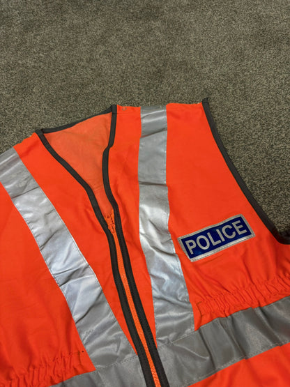 Ex Police Orange Hi Vis Vest Waistcoat BADGED TV Film Display Collector