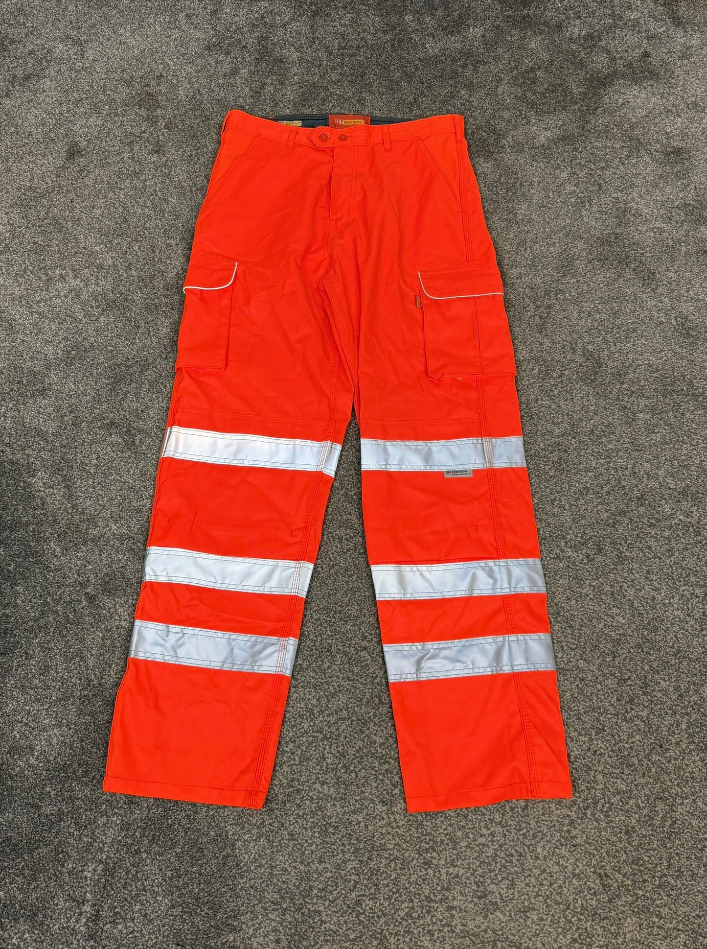 BSEEN Orange Hi Vis Polycotton Work Trousers 34"