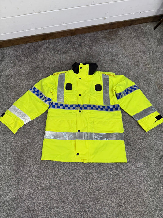 Ex Police Hi-Vis Waterproof Jacket Model 9 Quilted Liner Horse Riding Security Outdoor With Klickfast
