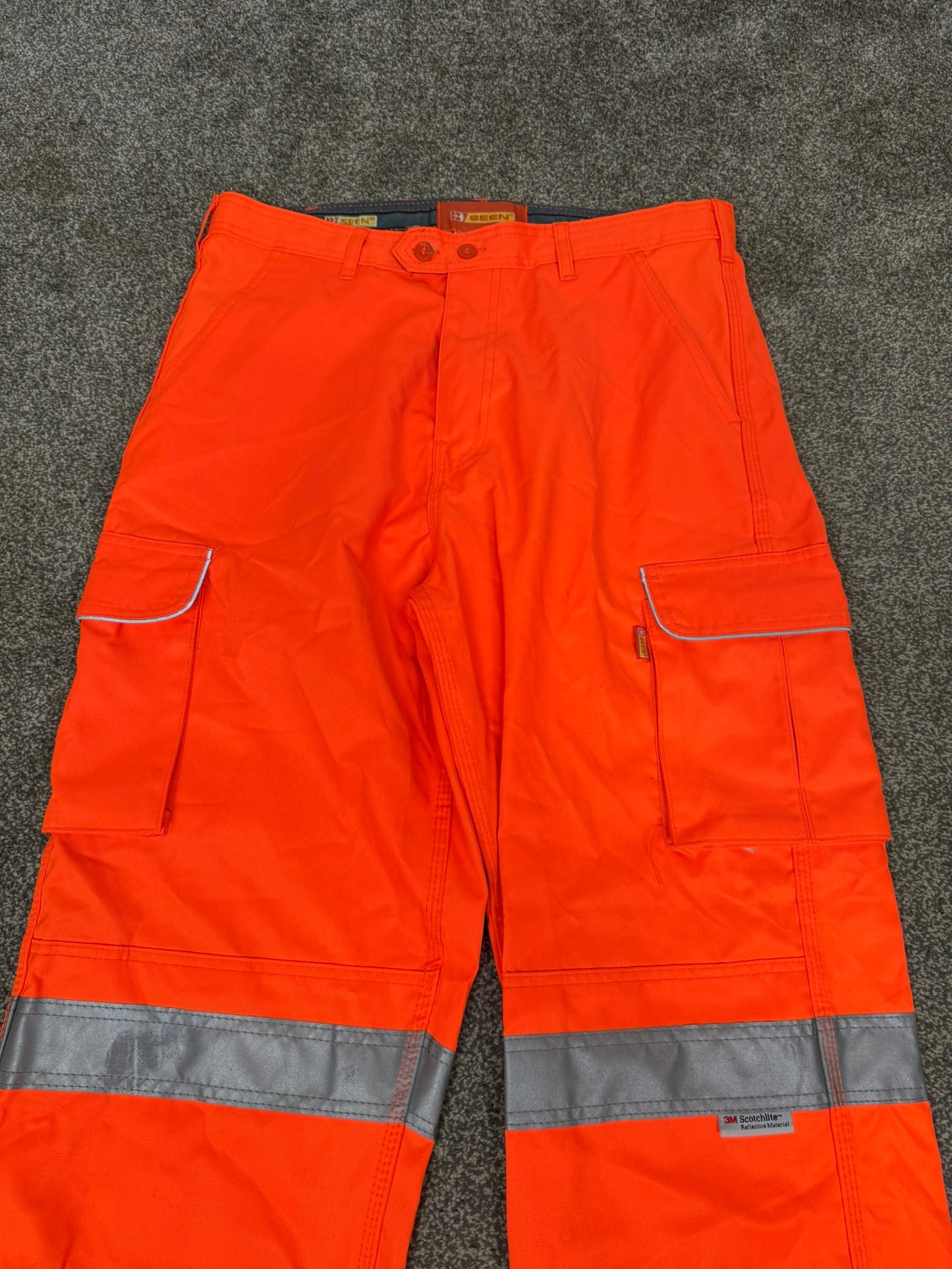 BSEEN Orange Hi Vis Polycotton Work Trousers 34"