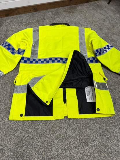 Ex Police Hi-Vis Waterproof Jacket Model 9 Quilted Liner Horse Riding Security Outdoor With Klickfast