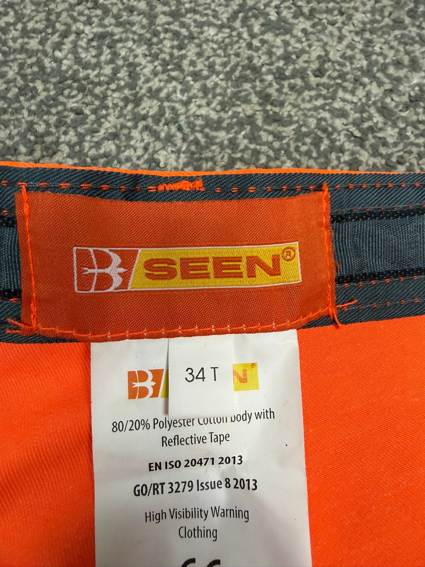 BSEEN Orange Hi Vis Polycotton Work Trousers 34"