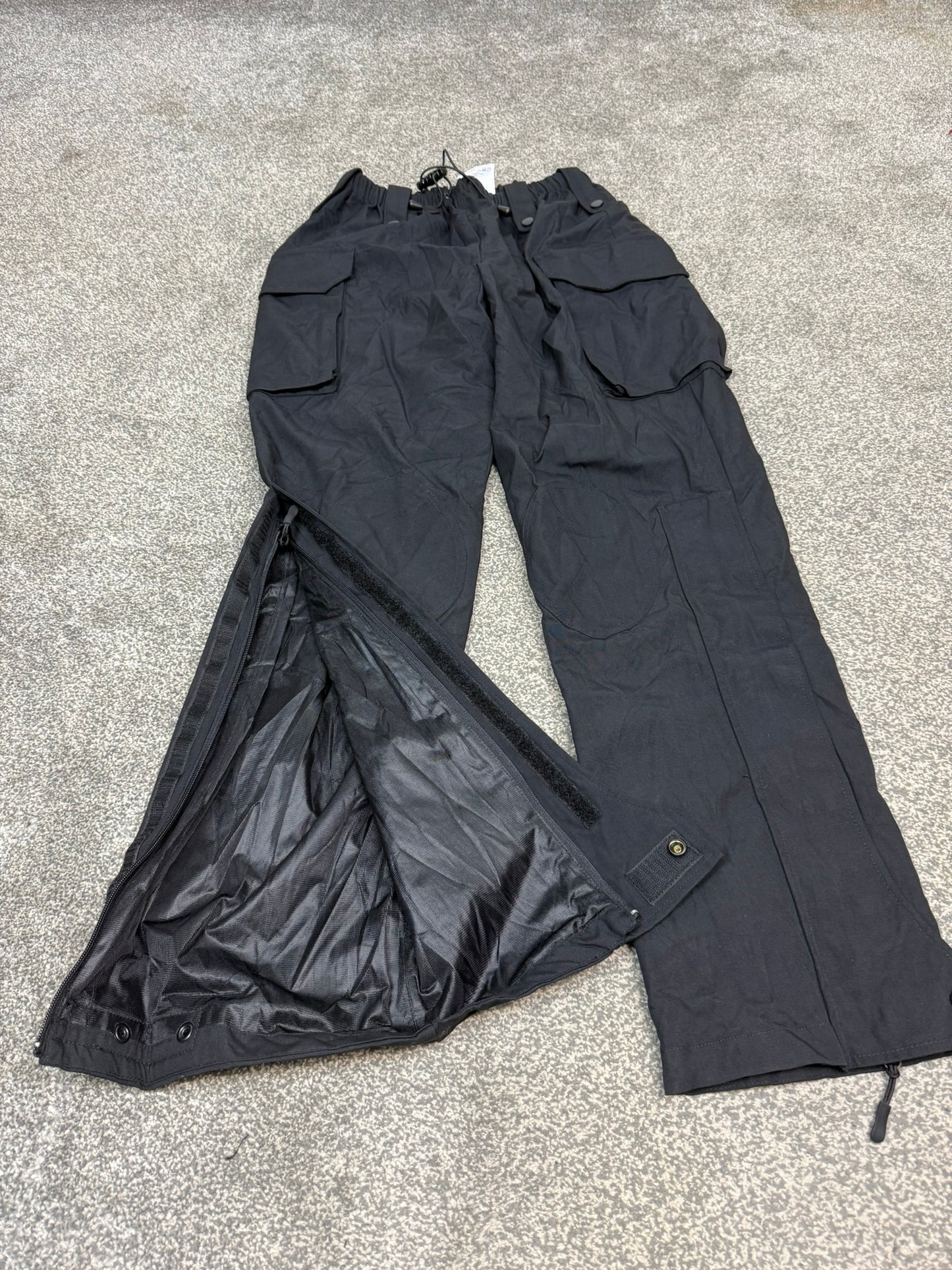 Ex Police Black Waterproof Cargo Trousers Security Hiking Walking - Small