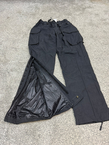 Ex Police Black Waterproof Cargo Trousers Security Hiking Walking - Small
