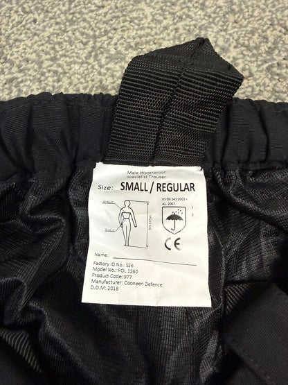 Ex Police Black Waterproof Cargo Trousers Security Hiking Walking - Small
