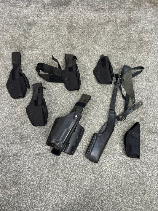 7x Ex Police Glock Holster Job Lot Safariland Grade 2 Airsoft Film / Tv Uniform Prop