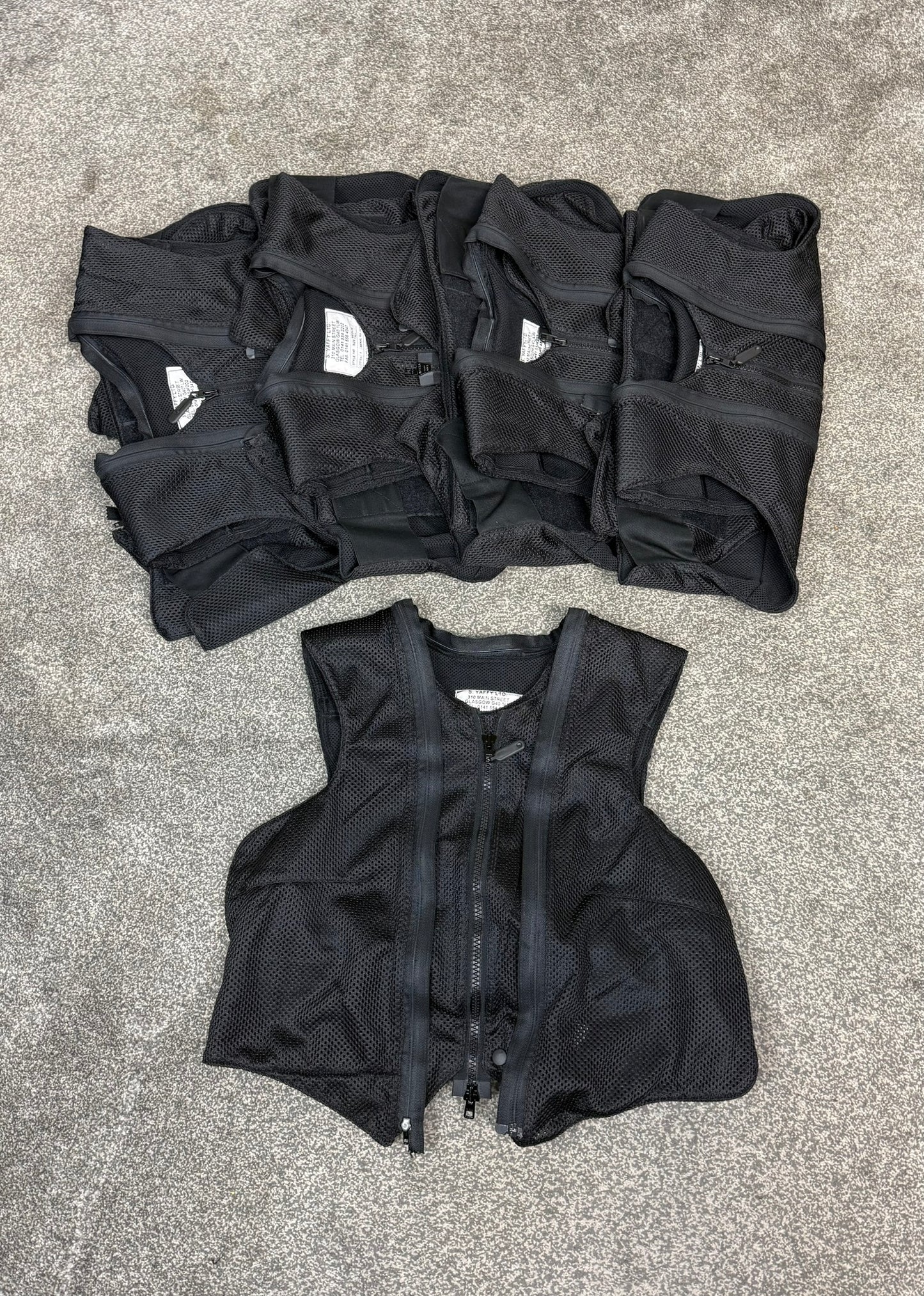 Ex Police Body Armour Cover x5 Plain Black - Resale TV Film Security Uniform