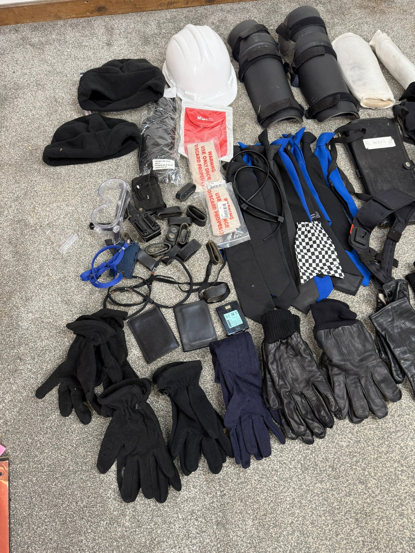 Ex Police Accessory Job Lot Riot Guards Ties Gloves Security Lot