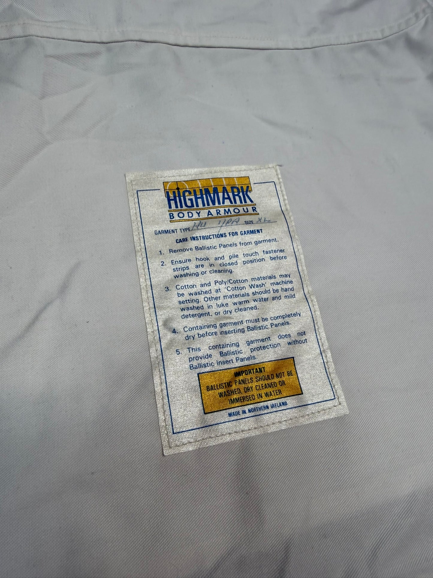 Ex Police White Covert Body Armour Cover Highmark x10 - Resale TV Film Security Uniform