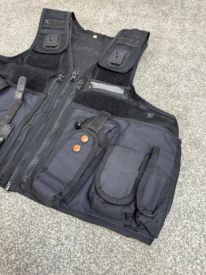 Ex Police Black Arktis Tactical Utility Vest & Pouches Security Airsoft - Small