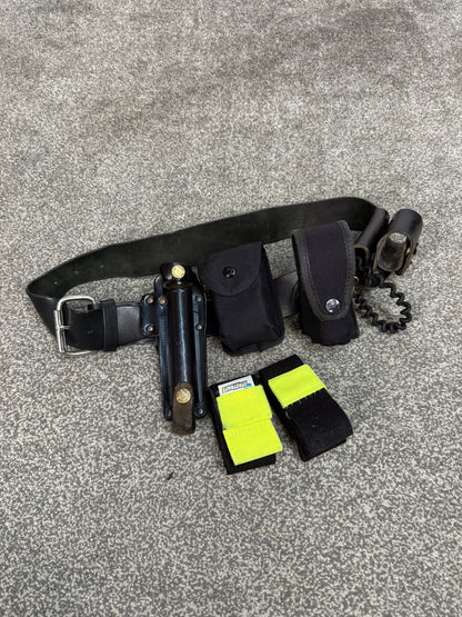 Ex Police Leather Belt & Pouches Fast Strap 40" Waist Security Patrol Belt