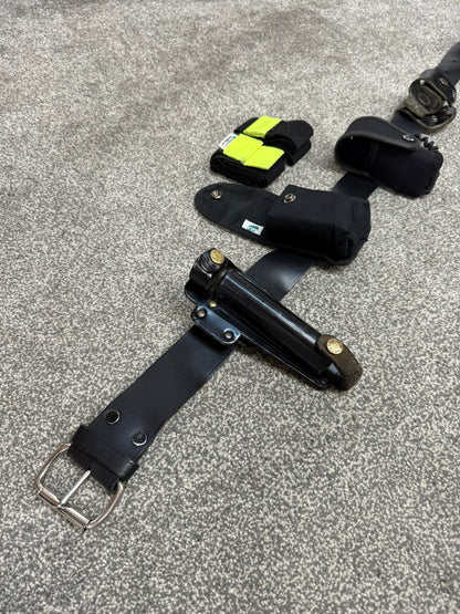 Ex Police Leather Belt & Pouches Fast Strap 40" Waist Security Patrol Belt