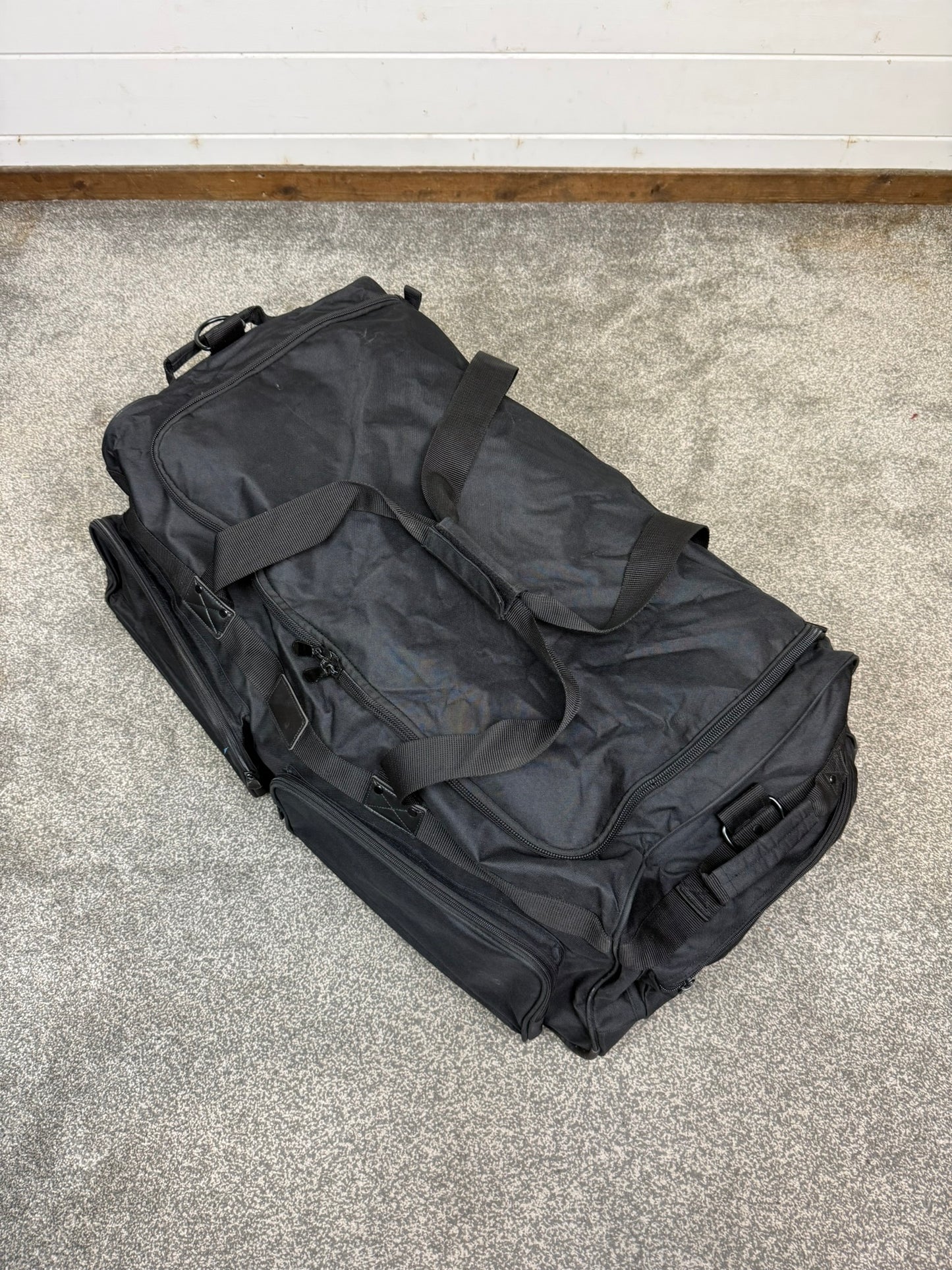 Ex Police Large Black Wheeled Holdall 130L Deployment Travel Kit Bag - Grd A