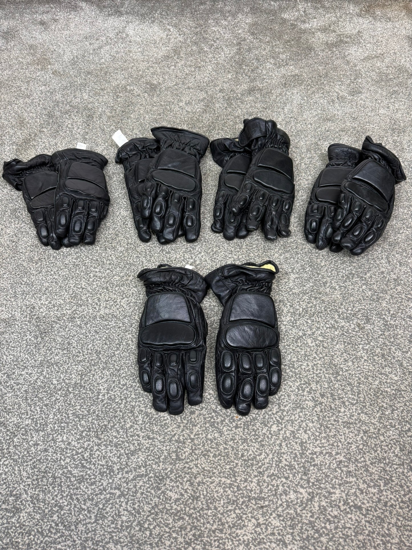 Ex Police MLA Defender Leather Riot Gloves x5 Motorcycle Biker Paintball Airsoft Security
