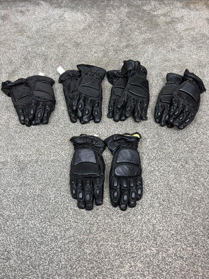 Ex Police MLA Defender Leather Riot Gloves x5 Motorcycle Biker Paintball Airsoft Security