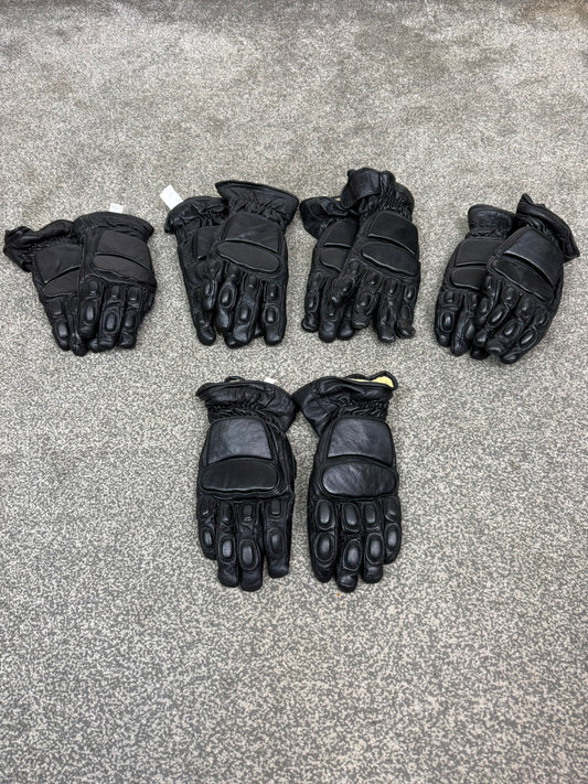 Ex Police MLA Defender Leather Riot Gloves x5 Motorcycle Biker Paintball Airsoft Security