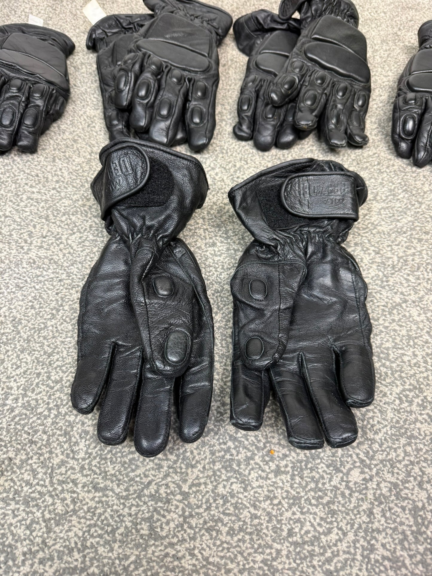 Ex Police MLA Defender Leather Riot Gloves x5 Motorcycle Biker Paintball Airsoft Security