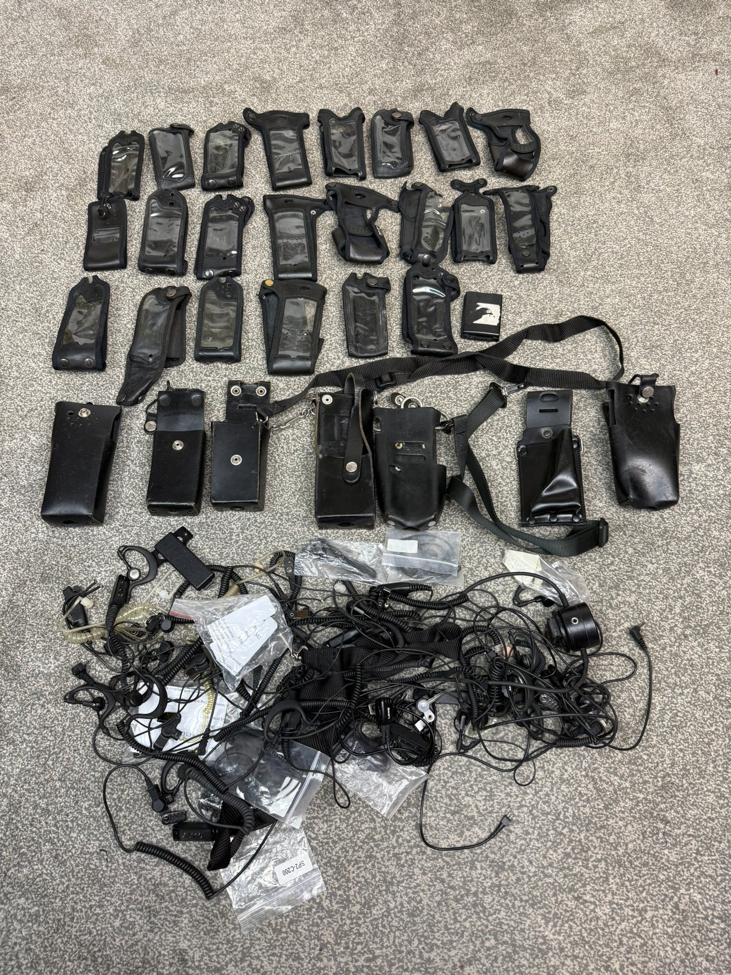 Ex Police Tetra Sepura Radio Pouch & Earpiece JOB LOT Film TV Prop Security