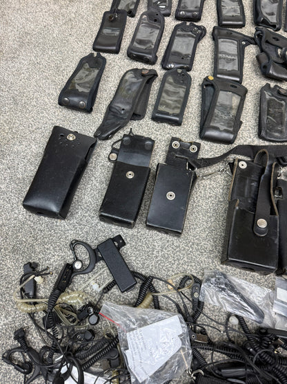 Ex Police Tetra Sepura Radio Pouch & Earpiece JOB LOT Film TV Prop Security