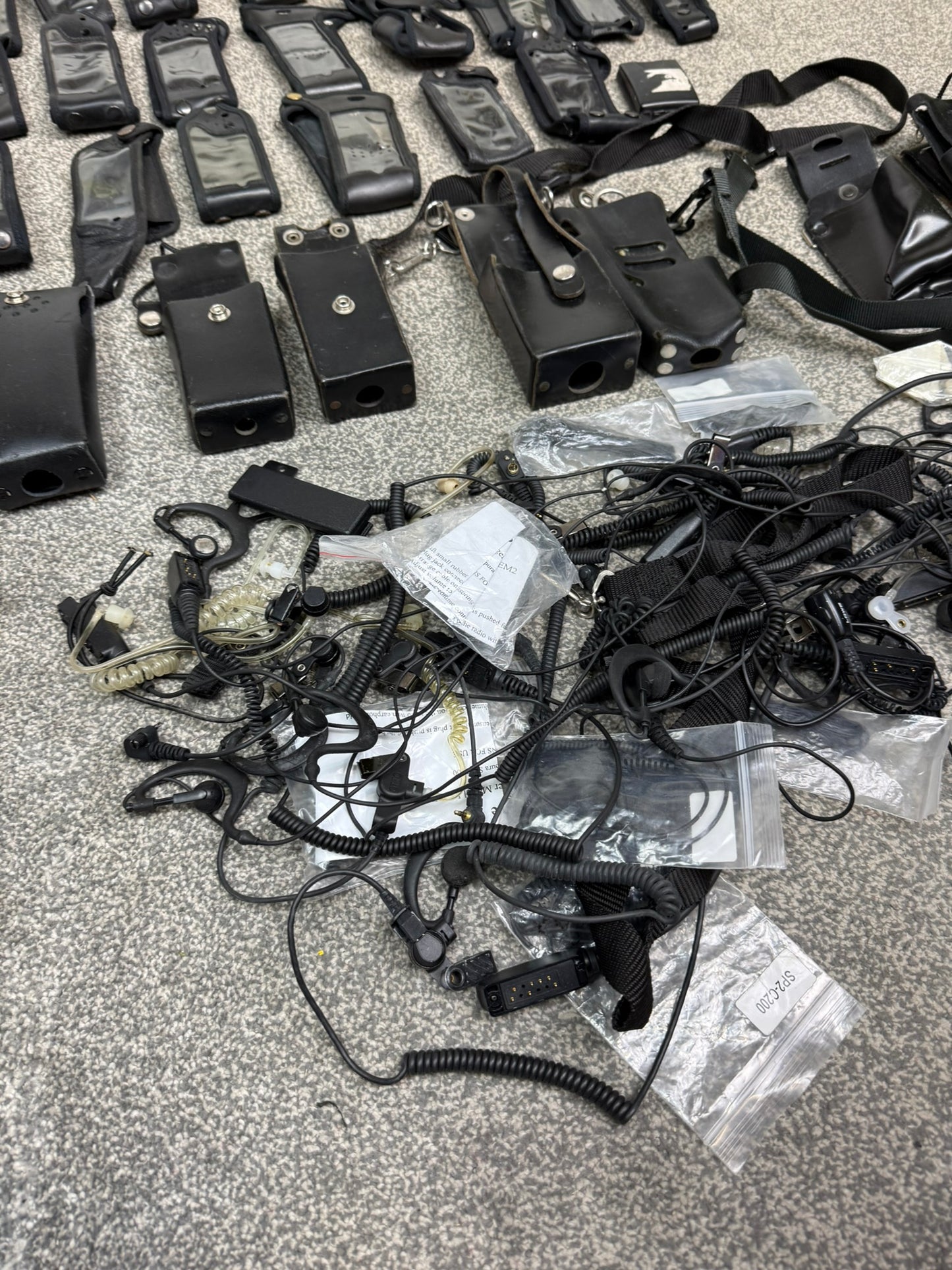 Ex Police Tetra Sepura Radio Pouch & Earpiece JOB LOT Film TV Prop Security
