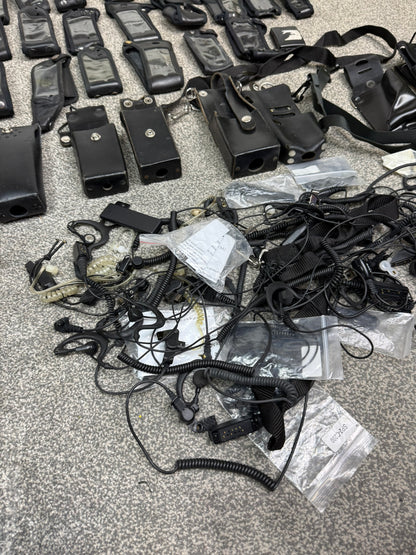 Ex Police Tetra Sepura Radio Pouch & Earpiece JOB LOT Film TV Prop Security