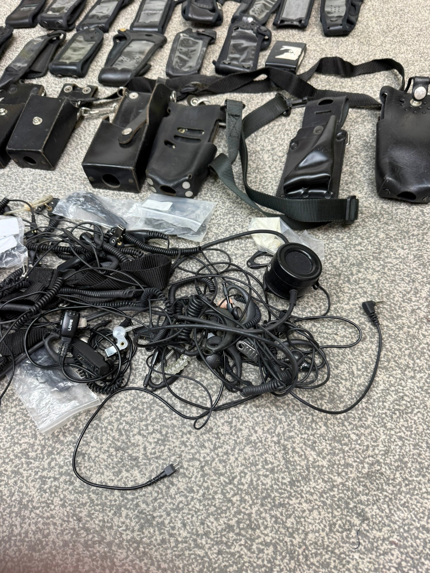 Ex Police Tetra Sepura Radio Pouch & Earpiece JOB LOT Film TV Prop Security