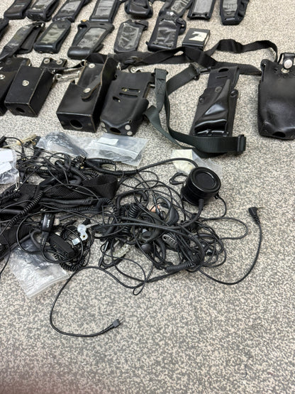 Ex Police Tetra Sepura Radio Pouch & Earpiece JOB LOT Film TV Prop Security