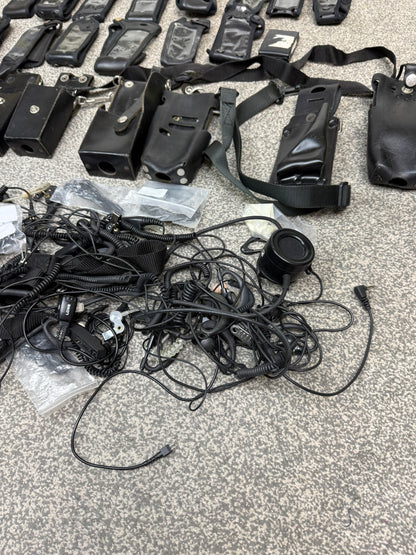 Ex Police Tetra Sepura Radio Pouch & Earpiece JOB LOT Film TV Prop Security