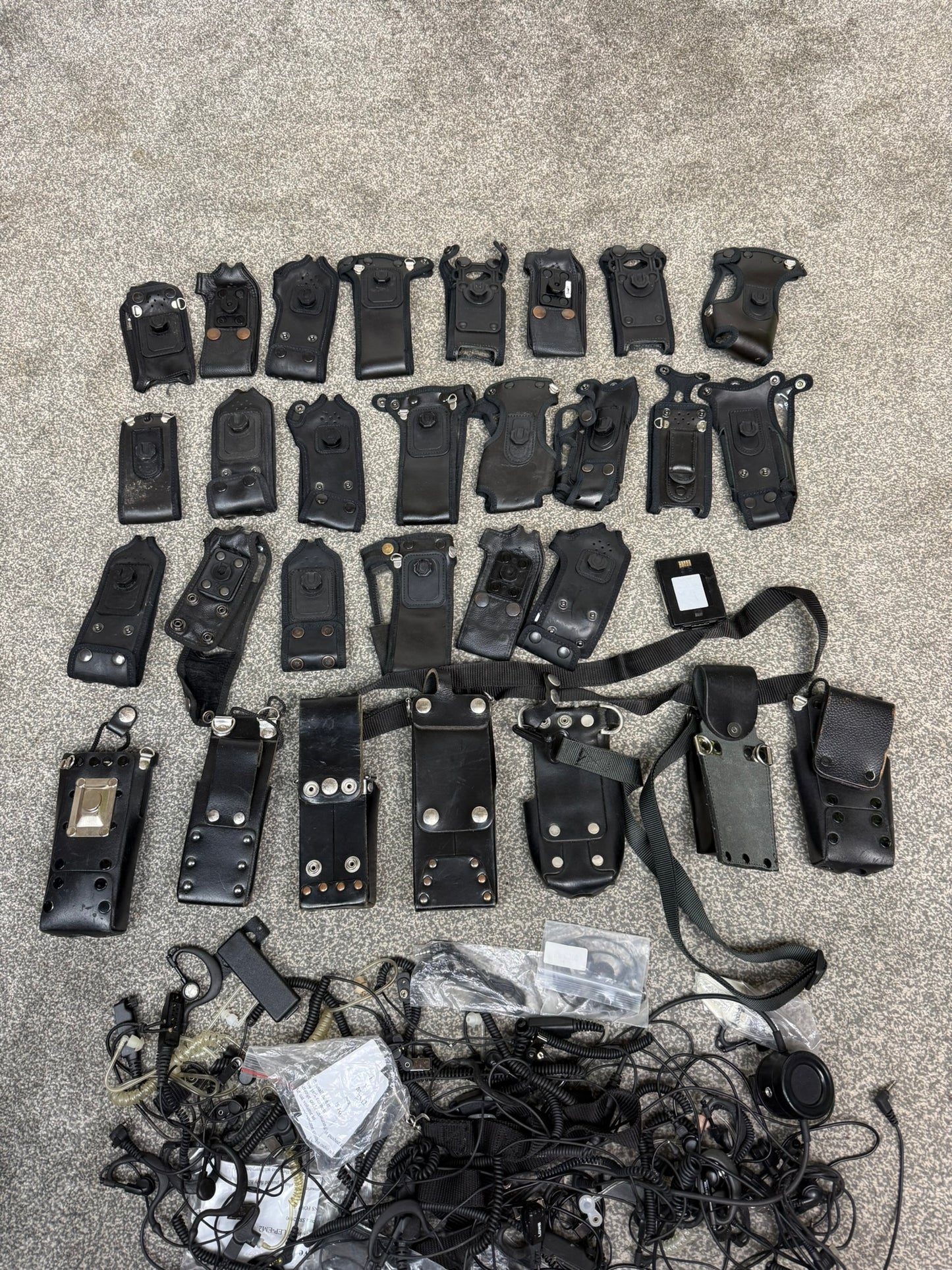 Ex Police Tetra Sepura Radio Pouch & Earpiece JOB LOT Film TV Prop Security
