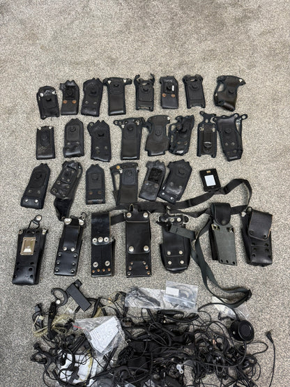 Ex Police Tetra Sepura Radio Pouch & Earpiece JOB LOT Film TV Prop Security