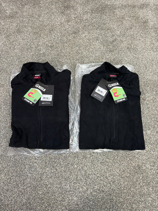 2x NEW Ex Police Keela Mocha Black Micro Fleece - MEDIUM Lightweight Hiking Top