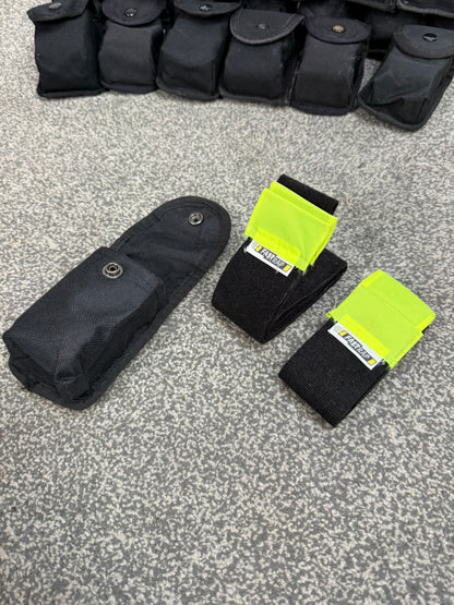Ex Police Fast Strap Leg Restraints With Pouch Hook & Loop Handcuffs SIA Security