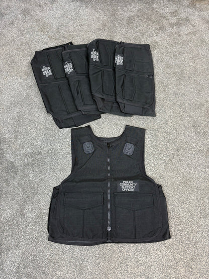 Ex Met Police Body Armour Cover x5 PCSO Badged - Resale TV Film Security Uniform